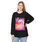 Long Sleeve T-Shirt — Vibrant Pink & Purple Surf Wave Art