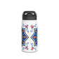 Blue Floral Geometric Design Stainless Steel Water Bottle –