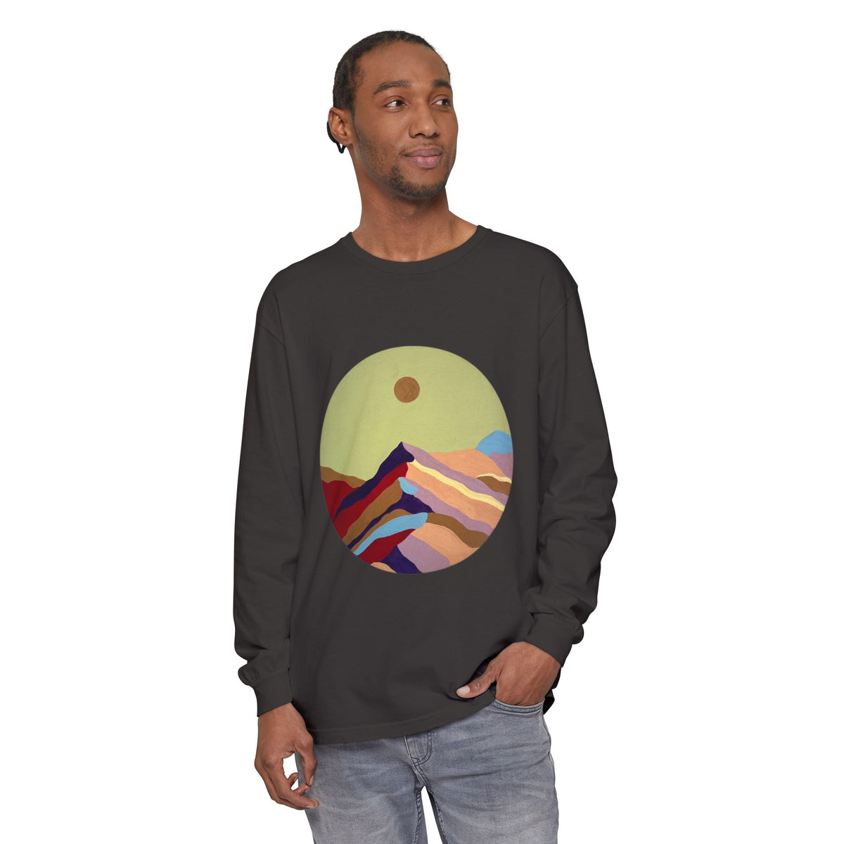 Abstract Sunset Mountains Long Sleeve Tee