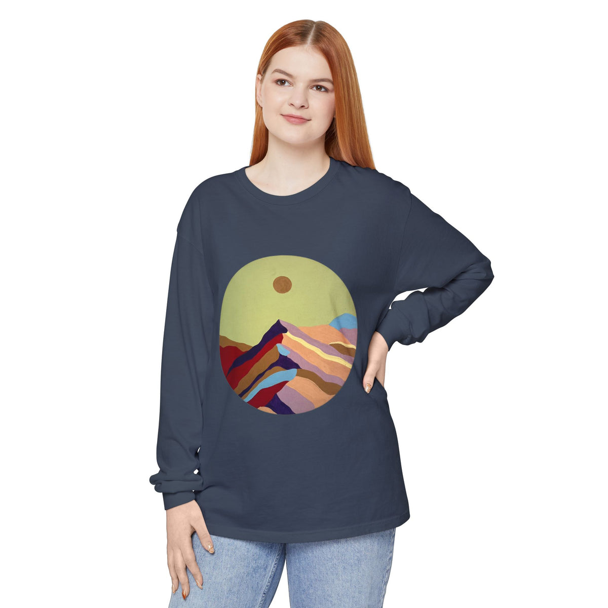 Abstract Sunset Mountains Long Sleeve Tee
