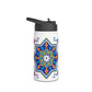 Blue Floral Geometric Design Stainless Steel Water Bottle –