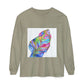 Long Sleeve T-Shirt — Colorful Abstract Leaf Art (ST Back Print)