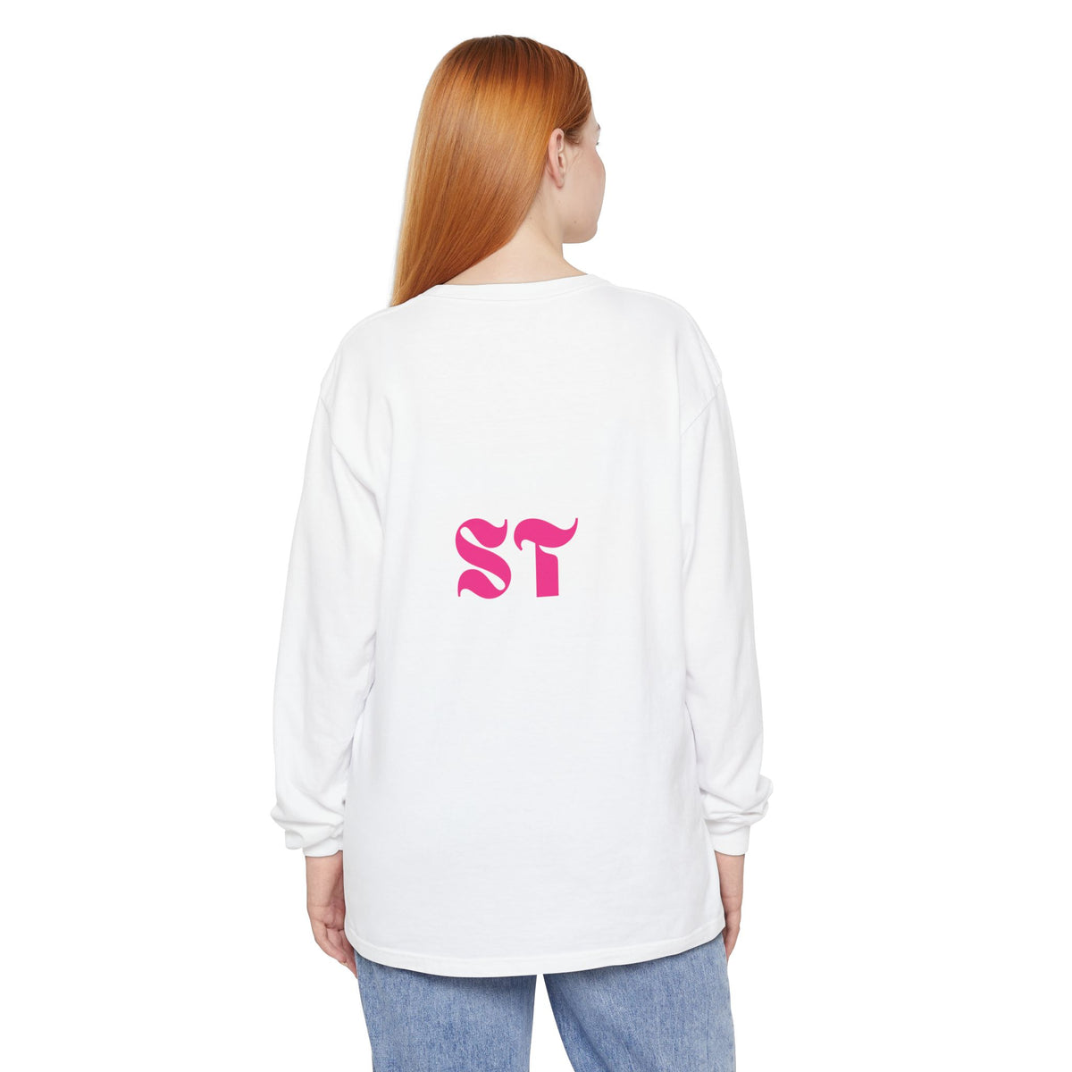 Long Sleeve T-Shirt — Vibrant Pink & Purple Surf Wave Art
