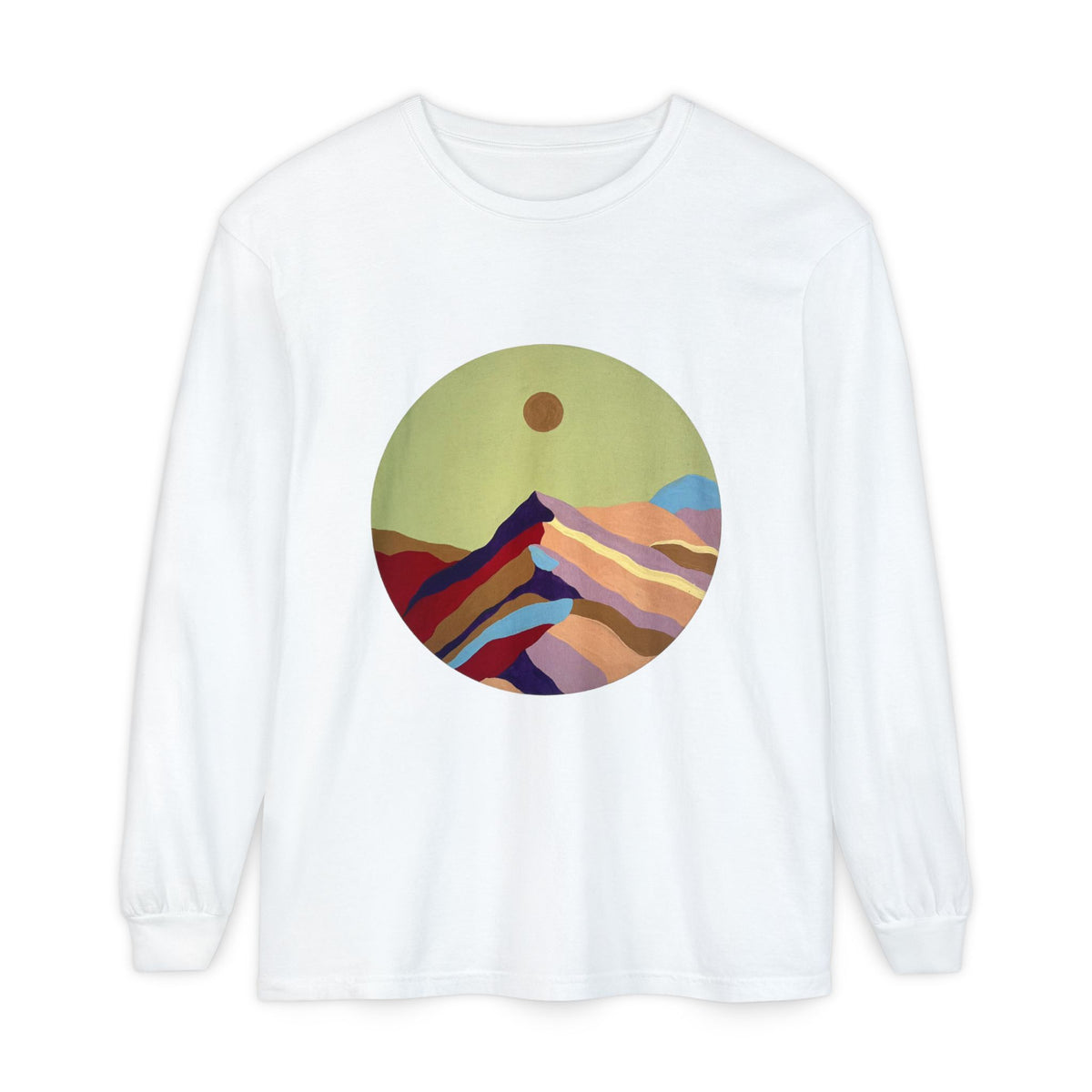 Abstract Sunset Mountains Long Sleeve Tee