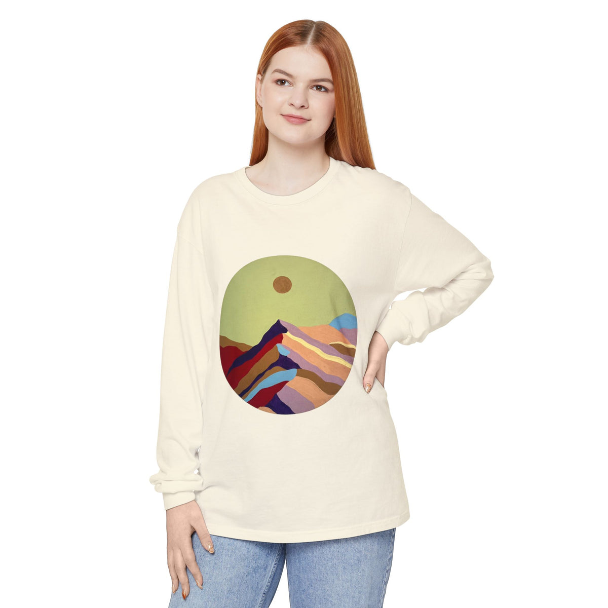 Abstract Sunset Mountains Long Sleeve Tee