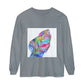 Long Sleeve T-Shirt — Colorful Abstract Leaf Art (ST Back Print)