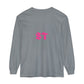 Long Sleeve T-Shirt — Vibrant Pink & Purple Surf Wave Art
