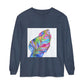 Long Sleeve T-Shirt — Colorful Abstract Leaf Art (ST Back Print)