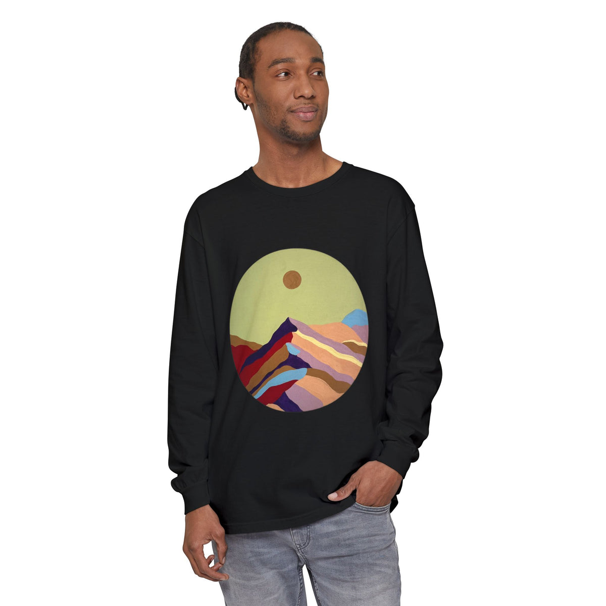 Abstract Sunset Mountains Long Sleeve Tee