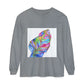 Long Sleeve T-Shirt — Colorful Abstract Leaf Art (ST Back Print)