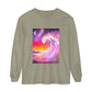 Long Sleeve T-Shirt — Vibrant Pink & Purple Surf Wave Art