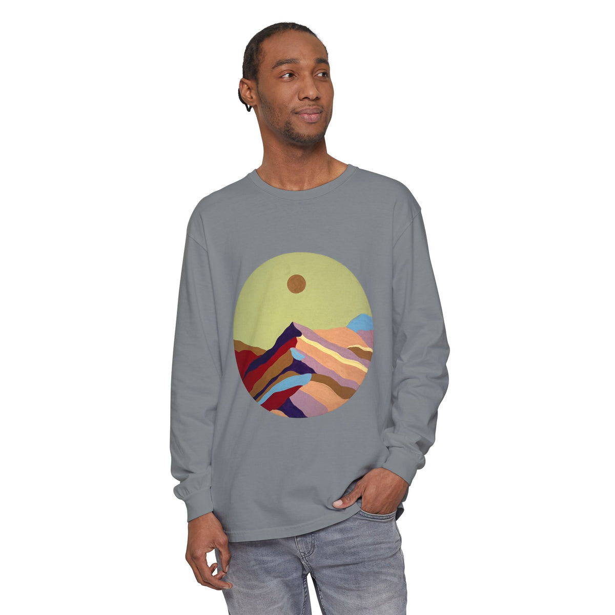 Abstract Sunset Mountains Long Sleeve Tee