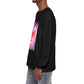 Long Sleeve T-Shirt — Vibrant Pink & Purple Surf Wave Art
