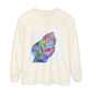 Long Sleeve T-Shirt — Colorful Abstract Leaf Art (ST Back Print)