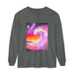 Long Sleeve T-Shirt — Vibrant Pink & Purple Surf Wave Art