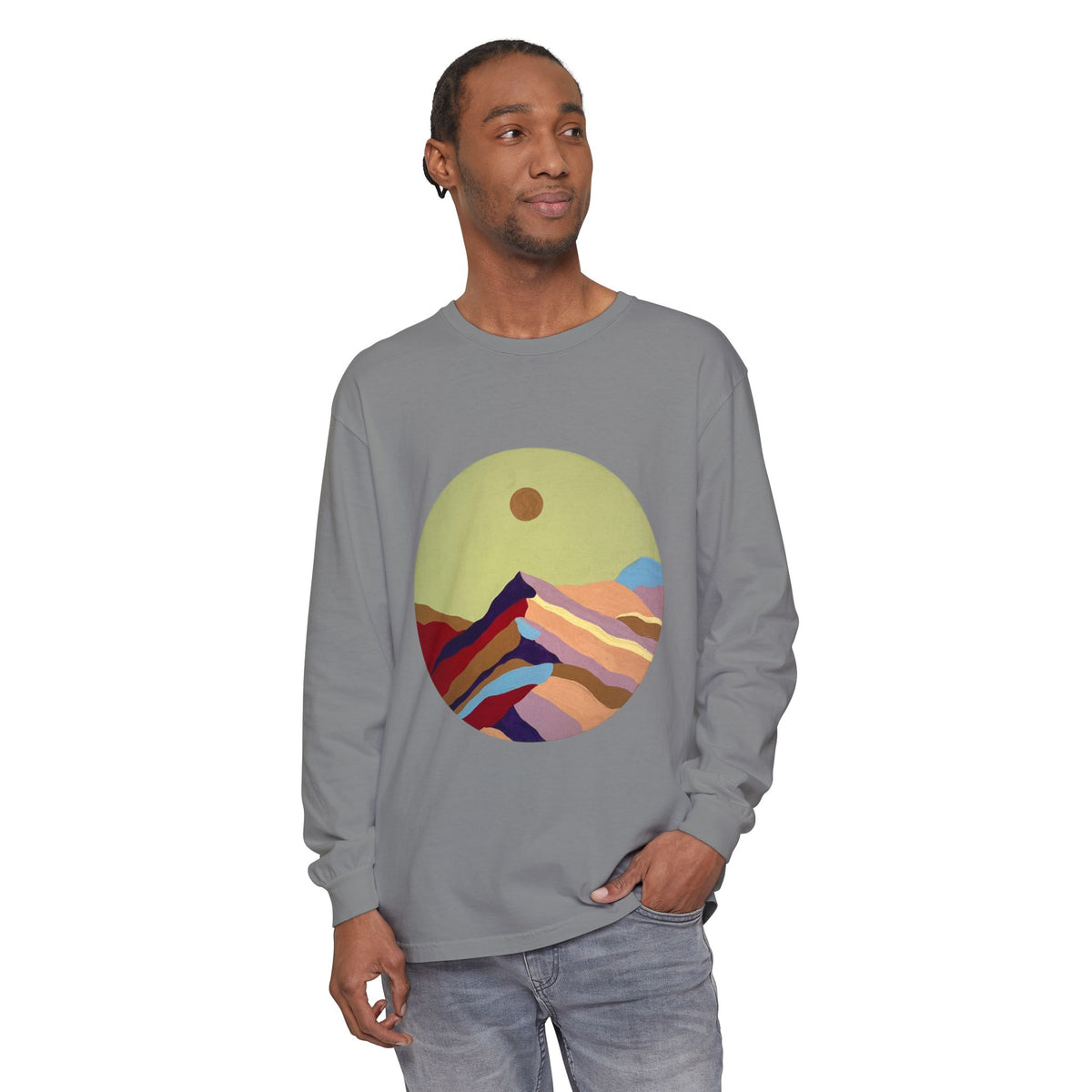 Abstract Sunset Mountains Long Sleeve Tee