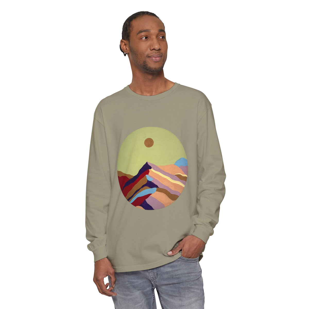 Abstract Sunset Mountains Long Sleeve Tee