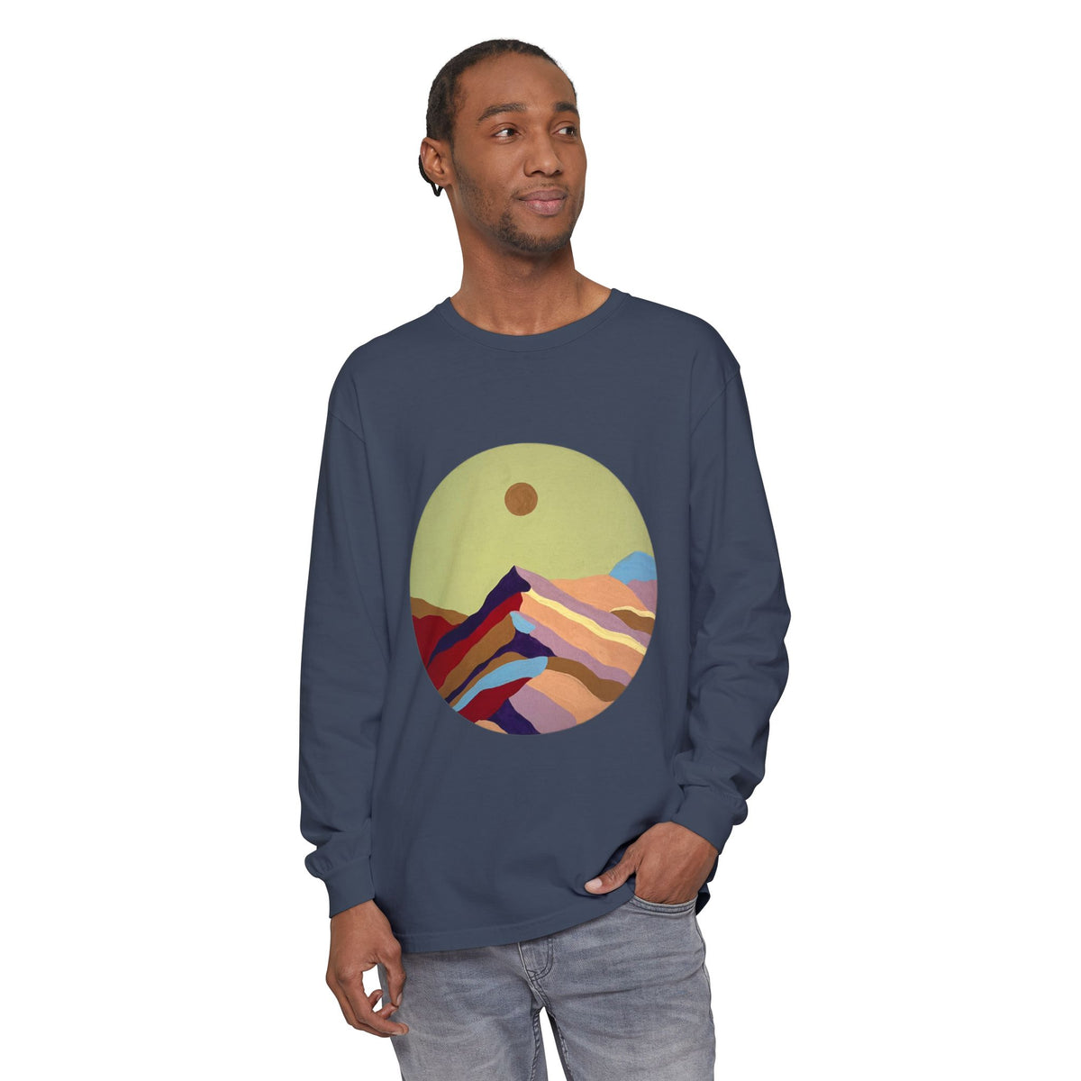 Abstract Sunset Mountains Long Sleeve Tee