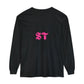 Long Sleeve T-Shirt — Colorful Abstract Leaf Art (ST Back Print)