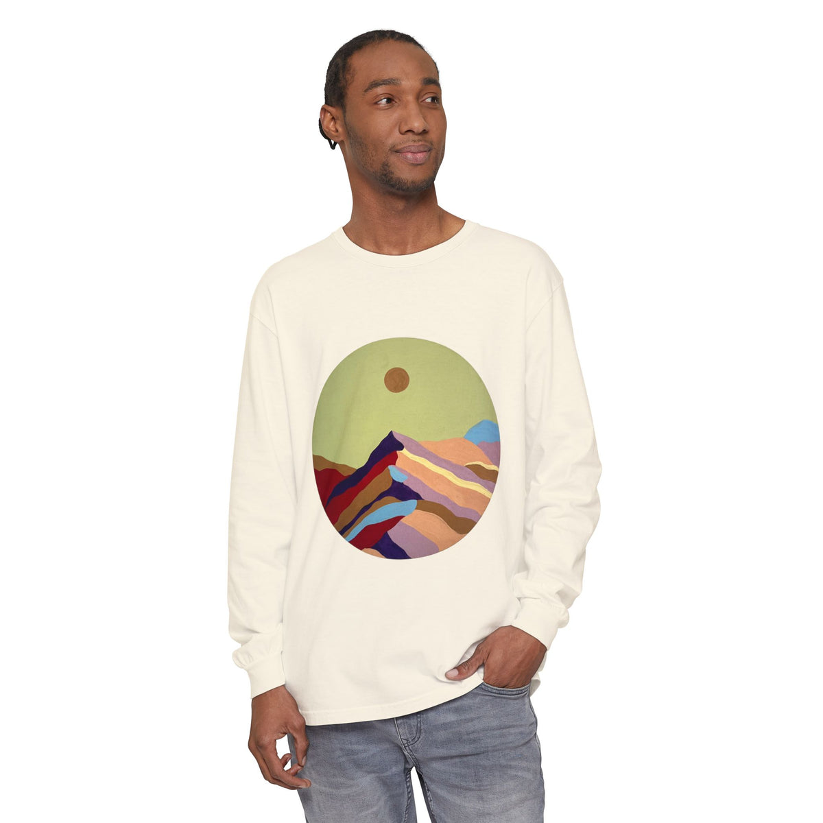 Abstract Sunset Mountains Long Sleeve Tee