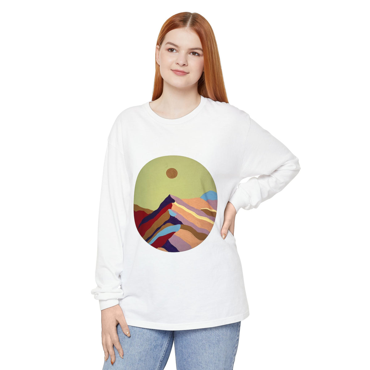 Abstract Sunset Mountains Long Sleeve Tee