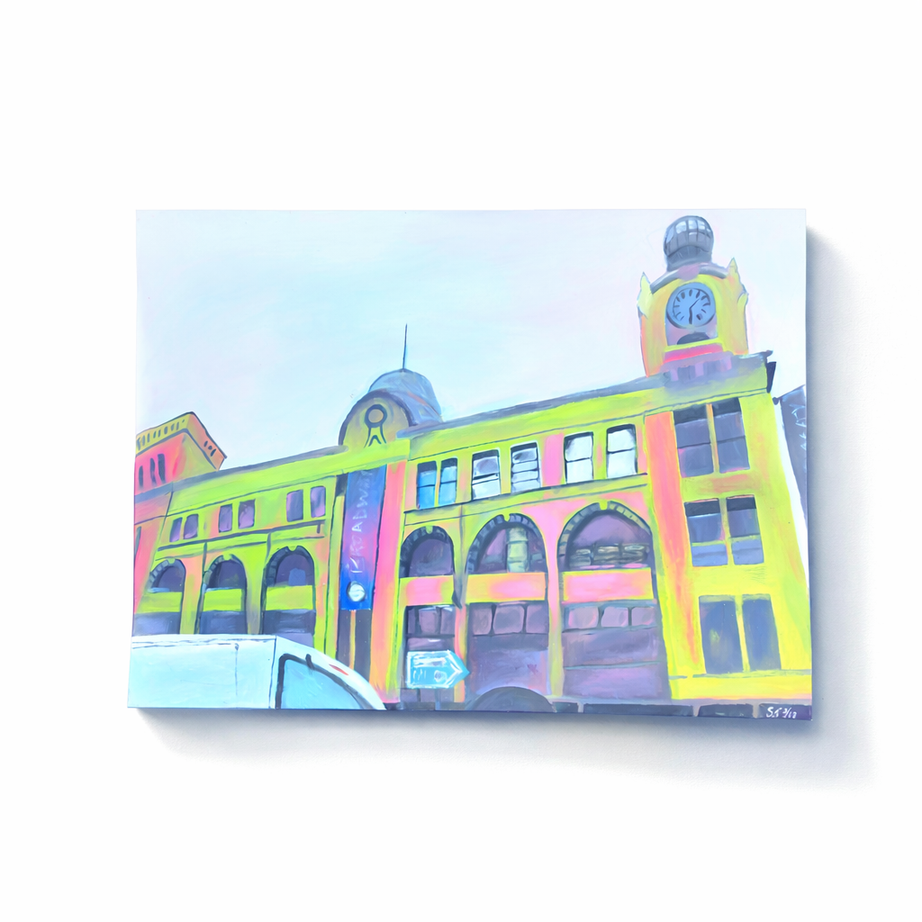 Colorful building illustration on a white background
